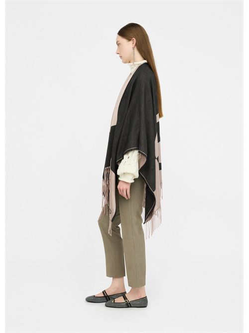 Poncho con logo e frange LIU JO | 2F5031T0300/22222